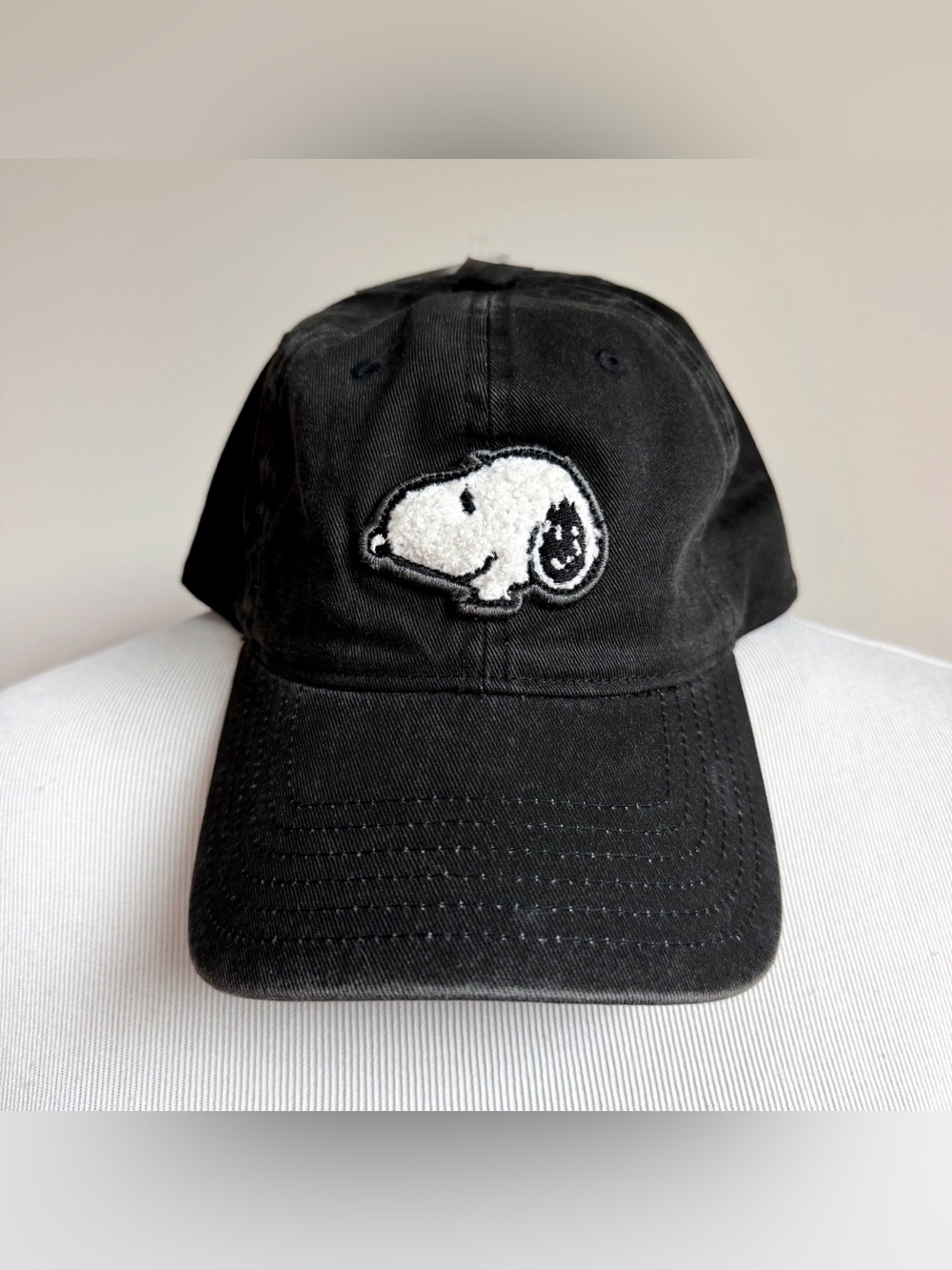 Snoopy Peanuts Hat Cap Stonewash Black Adjustable Gift